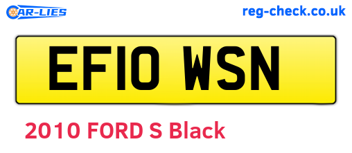 EF10WSN are the vehicle registration plates.