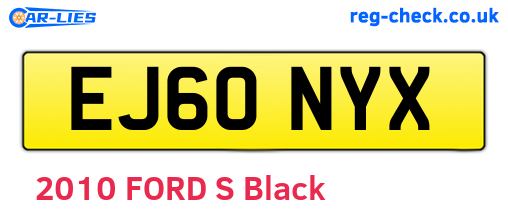 EJ60NYX are the vehicle registration plates.
