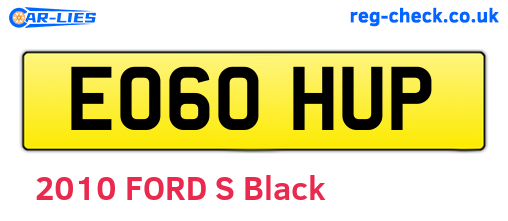 EO60HUP are the vehicle registration plates.