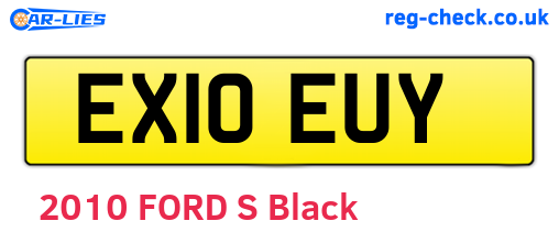EX10EUY are the vehicle registration plates.