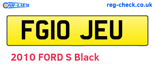 FG10JEU are the vehicle registration plates.