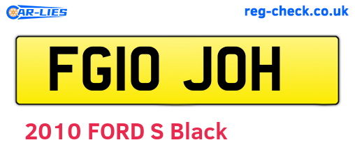 FG10JOH are the vehicle registration plates.