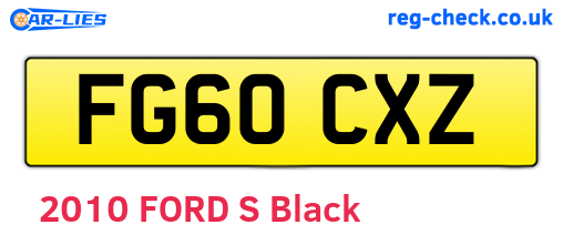 FG60CXZ are the vehicle registration plates.