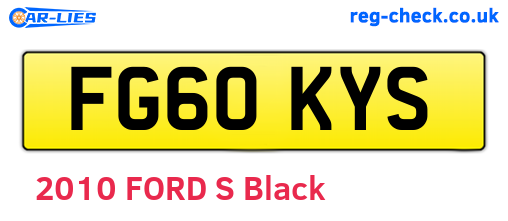FG60KYS are the vehicle registration plates.