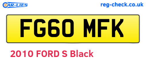 FG60MFK are the vehicle registration plates.