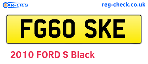 FG60SKE are the vehicle registration plates.