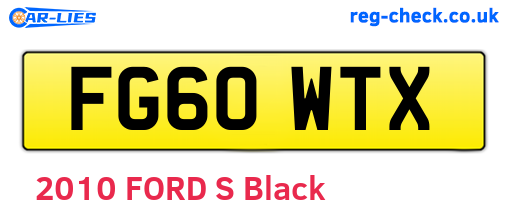 FG60WTX are the vehicle registration plates.