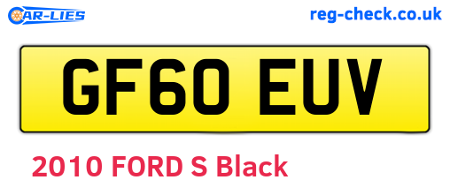 GF60EUV are the vehicle registration plates.