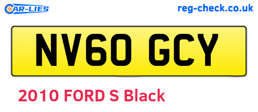 NV60GCY are the vehicle registration plates.