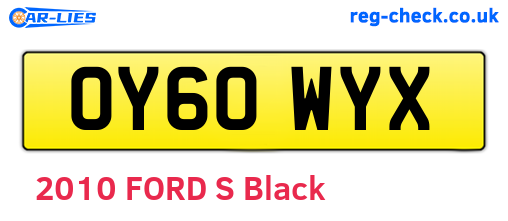 OY60WYX are the vehicle registration plates.