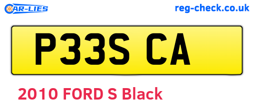 P33SCA are the vehicle registration plates.