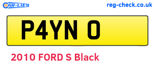 P4YNO are the vehicle registration plates.