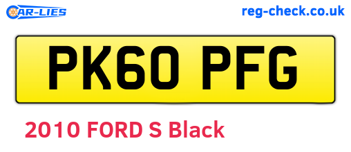 PK60PFG are the vehicle registration plates.
