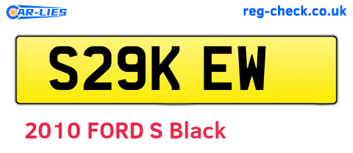 S29KEW are the vehicle registration plates.
