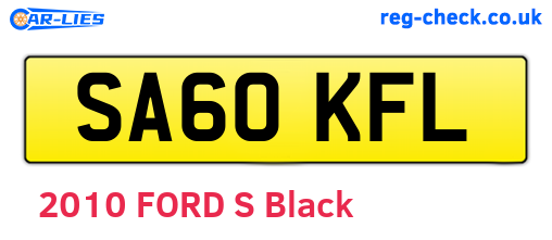 SA60KFL are the vehicle registration plates.