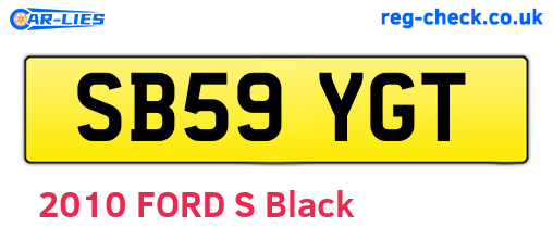 SB59YGT are the vehicle registration plates.