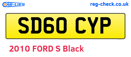 SD60CYP are the vehicle registration plates.