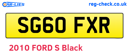 SG60FXR are the vehicle registration plates.