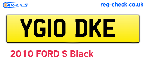 YG10DKE are the vehicle registration plates.
