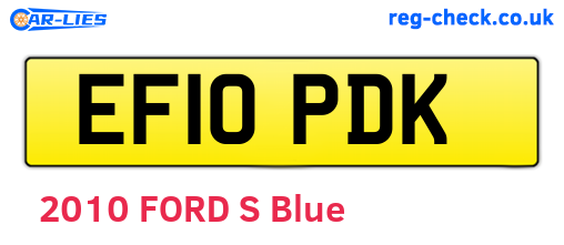 EF10PDK are the vehicle registration plates.