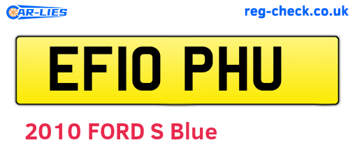 EF10PHU are the vehicle registration plates.