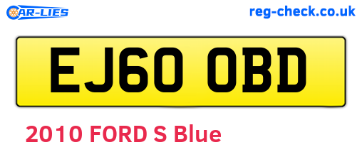 EJ60OBD are the vehicle registration plates.