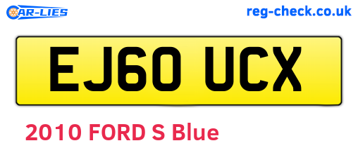 EJ60UCX are the vehicle registration plates.