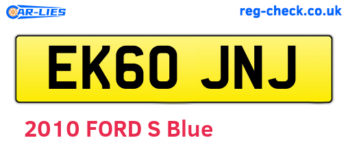 EK60JNJ are the vehicle registration plates.