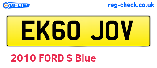 EK60JOV are the vehicle registration plates.