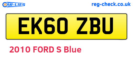 EK60ZBU are the vehicle registration plates.