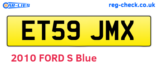 ET59JMX are the vehicle registration plates.