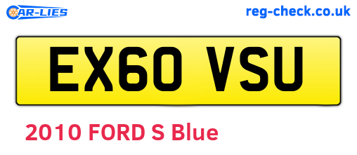 EX60VSU are the vehicle registration plates.