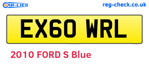 EX60WRL are the vehicle registration plates.