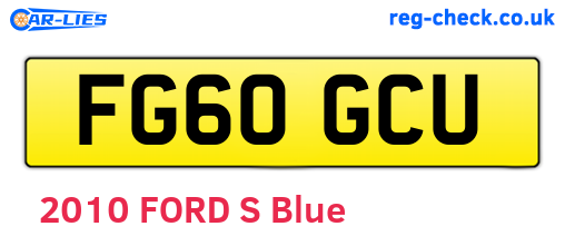 FG60GCU are the vehicle registration plates.