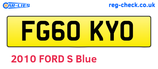FG60KYO are the vehicle registration plates.