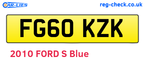 FG60KZK are the vehicle registration plates.