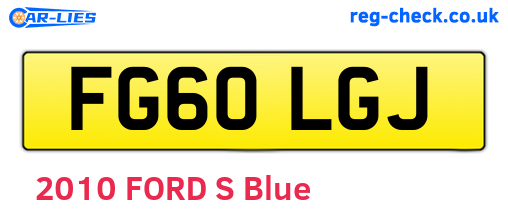 FG60LGJ are the vehicle registration plates.