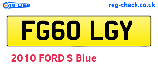 FG60LGY are the vehicle registration plates.