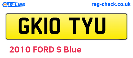 GK10TYU are the vehicle registration plates.
