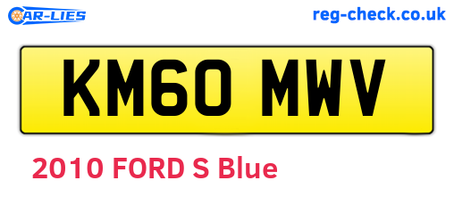 KM60MWV are the vehicle registration plates.