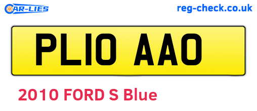 PL10AAO are the vehicle registration plates.