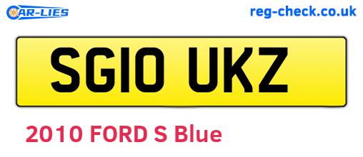 SG10UKZ are the vehicle registration plates.