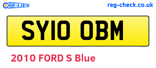 SY10OBM are the vehicle registration plates.