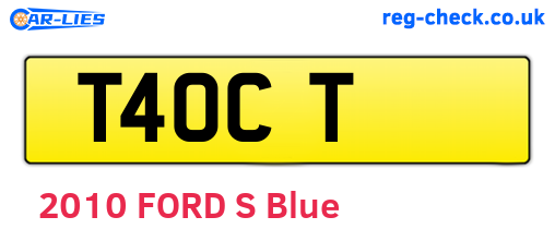 T4OCT are the vehicle registration plates.