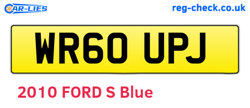 WR60UPJ are the vehicle registration plates.