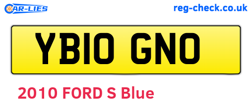 YB10GNO are the vehicle registration plates.