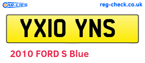 YX10YNS are the vehicle registration plates.