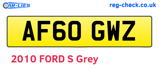 AF60GWZ are the vehicle registration plates.