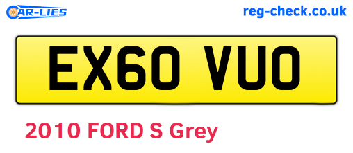 EX60VUO are the vehicle registration plates.