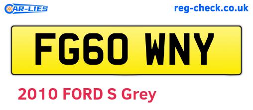 FG60WNY are the vehicle registration plates.